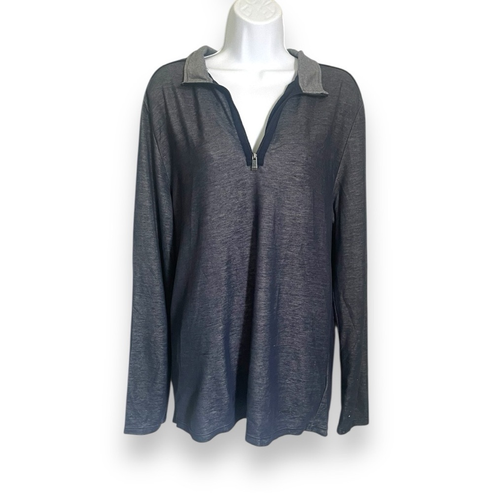 Calvin Klein Men’s 1/4 Zip Pullover Shirt Dark Blue Lightweight Long Sleeve Top